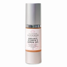 Glimmer Goddess Organic Vitamin C Face Serum with Kakadu Plum & Hyaluronic Acid – Hydrating & Revitalizing, 1 oz