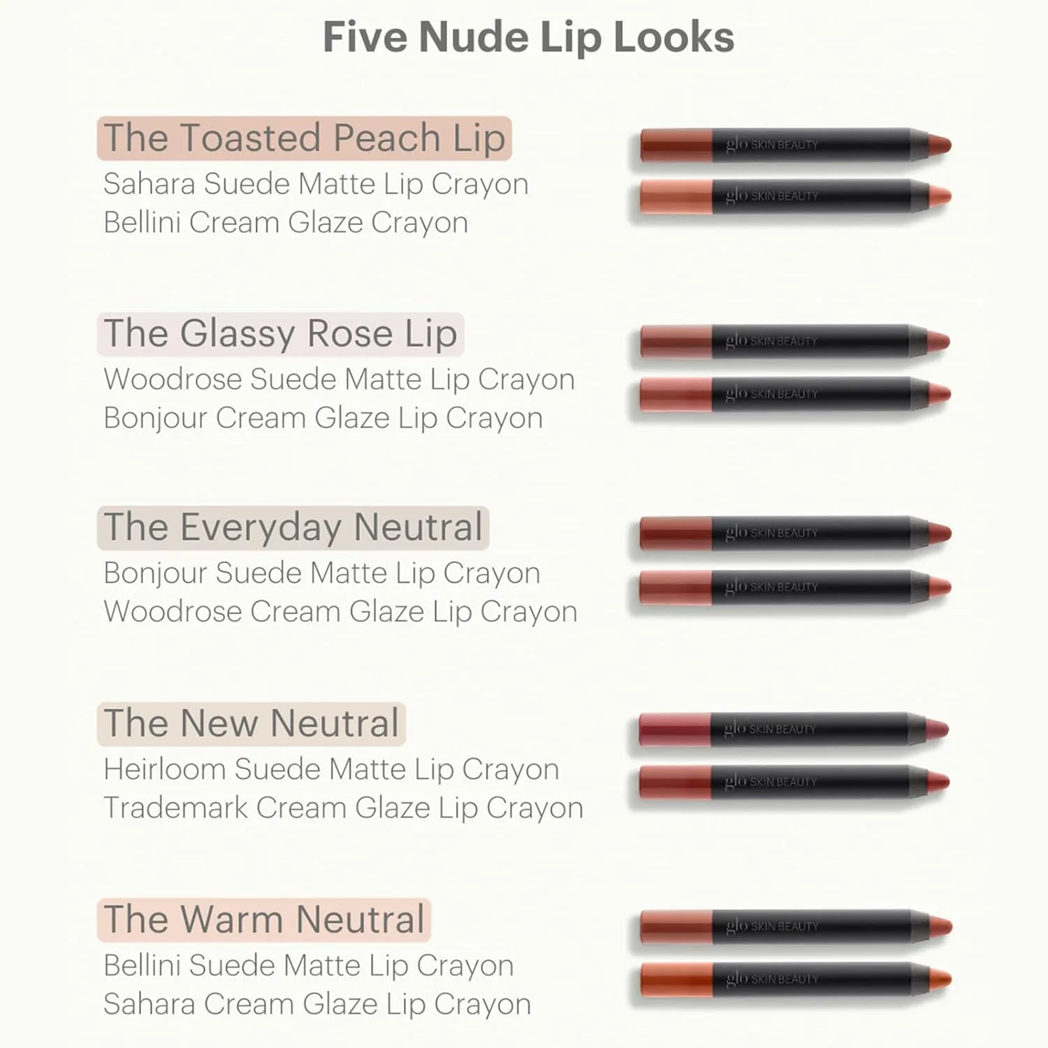 Glo Skin Beauty Cream Glaze Lip Crayon | High Shine Lip Color with Intense Saturation and Impressive Staying Power, (Heirloom)