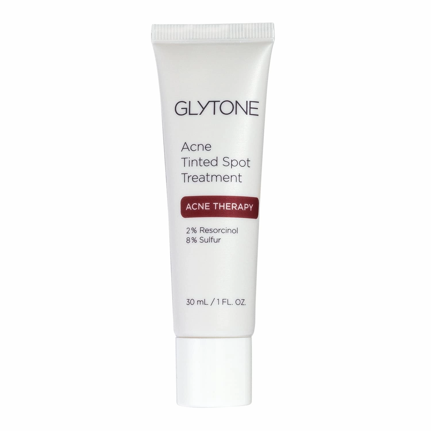 Glytone Acne Spot Treatment Face Cream with 8% Sulfur & 2% Resorcinol, Tinted Acne Treatment for Teenagers, Conceals Blemishes, 1 oz