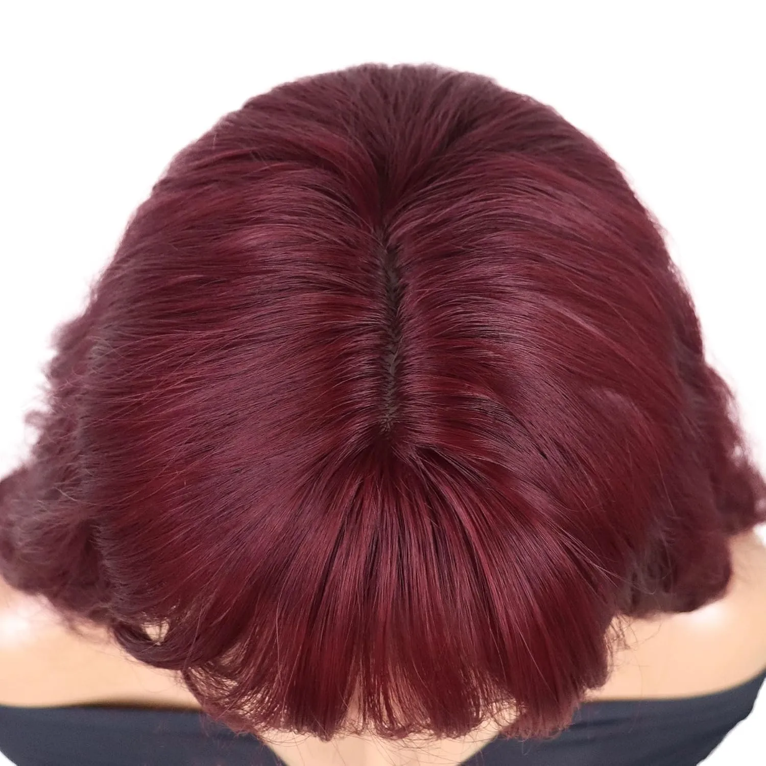 GNIMEGIL 28 inch Gorgeous Burgundy Wavy Wig with Bangs Long Curly Hair Wigs for Women in Synthetic Hair