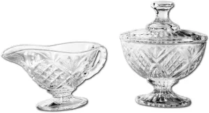 Godinger Dublin Sugar and Creamer Set, Clear