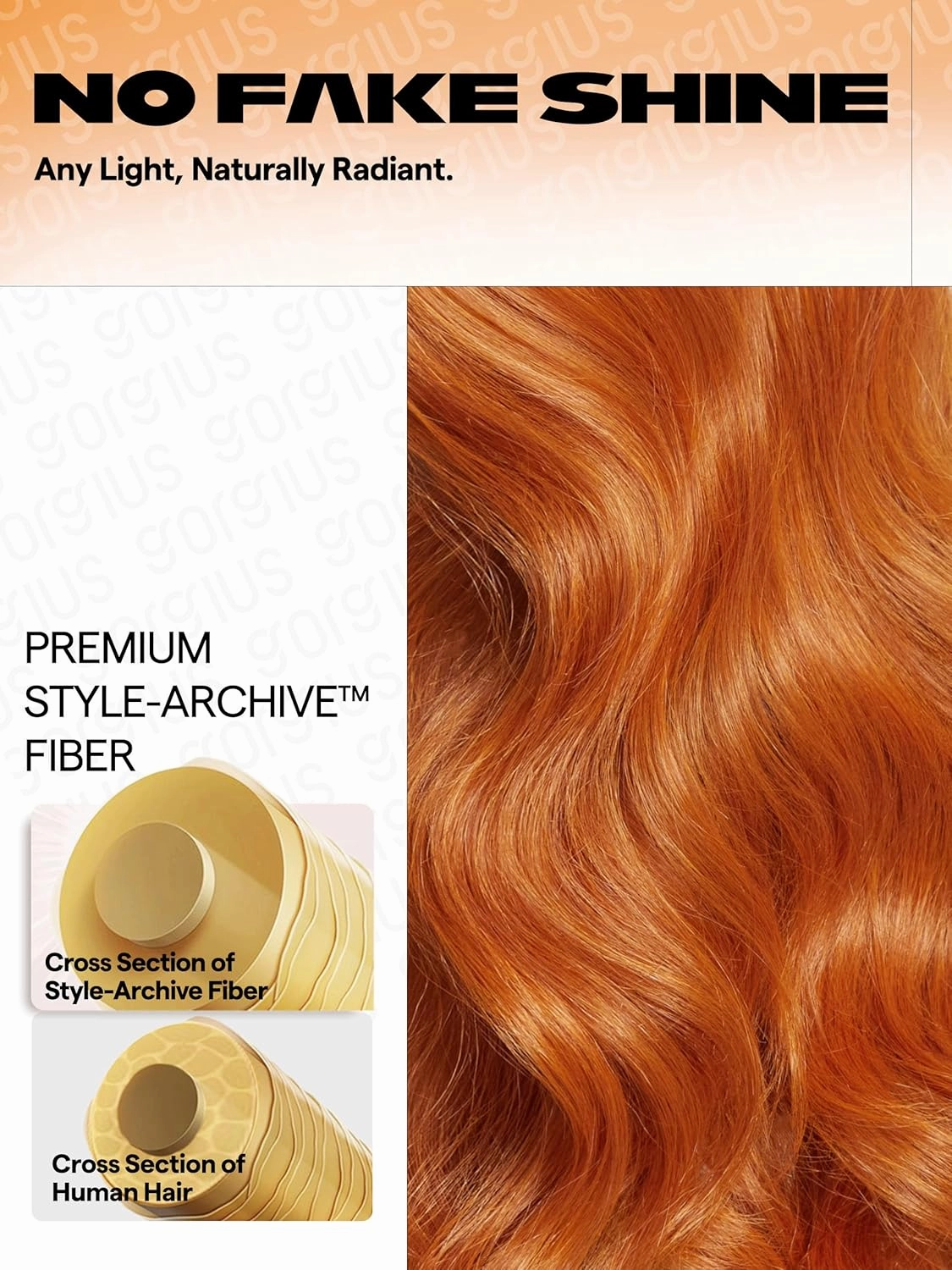 GORGIUS Ginger Orange Loose Wave Lace Front Wig Pre Cut T Part Long Wavy Wig Upgraded with Premium Synthetic Fiber 26 Inch