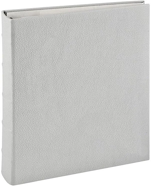 Graphic Image 3-Ring Light-Gray Fine European Leather Binder (unfilled) (tm) - 8.5x11