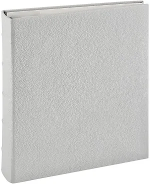 Graphic Image 3-Ring Light-Gray Fine European Leather Binder (unfilled) (tm) - 8.5x11