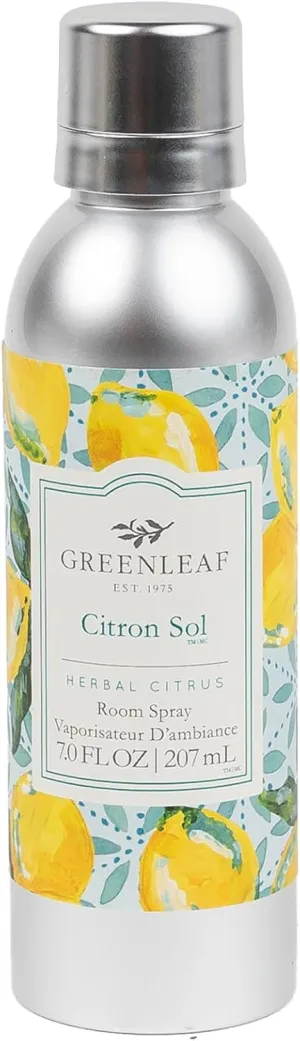 Greenleaf Gifts Citron Sol Scented Room Air Freshener Spray | Non-Aerosol 7 oz Spray | Lemon Scented Air Freshener for Home | Home Fragrance for Bedroom & Bathroom