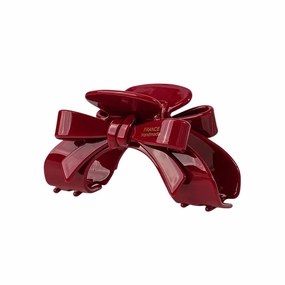 Hair Claw Clip for Women – Elegant Bow-Shaped Design in Red or Blue – Strong Grip Non-Slip Hair Accessory – Stylish Claw Clip for Thick or Fine Hair (Red)