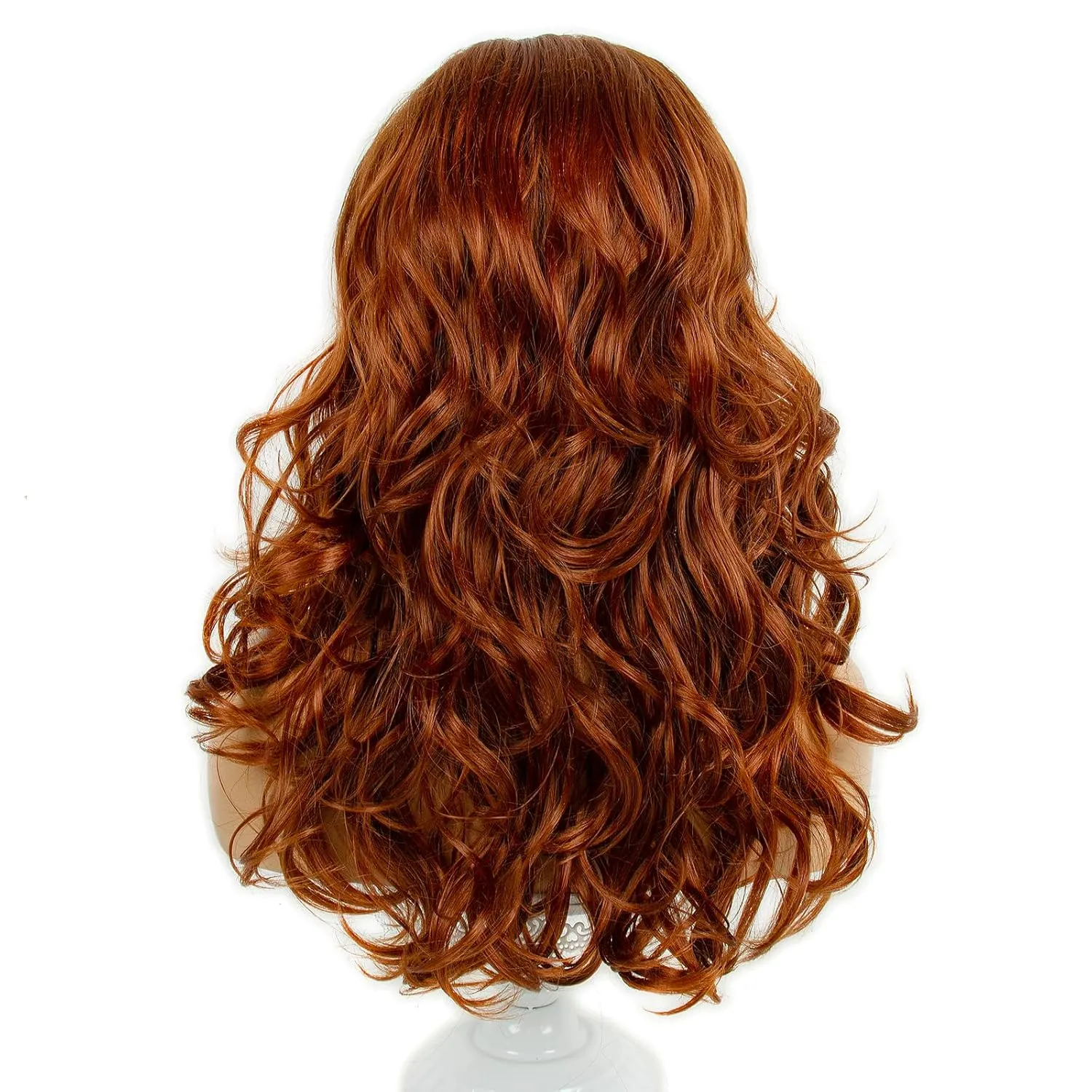 H&Bwig Retro Auburn Copper Beehive Wig - Big Bouffant Curly/Wavy Hair for 50s-80s Women's Costume Parties & Cosplay Events