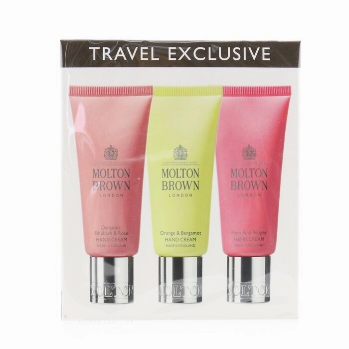 Hand Cream Fiery Set: Pink Molton Hand Delicious Travel Cream 3pcs Cream Orange & Brown Hand Rhubarb Multi-device compatible Cream Tempting Bergamot Hand & Limited-stock Rose Treats