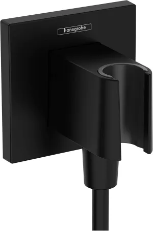 hansgrohe Handheld Shower Wall Outlet 1/2-inch Thread Connection in Matte Black, 26889671