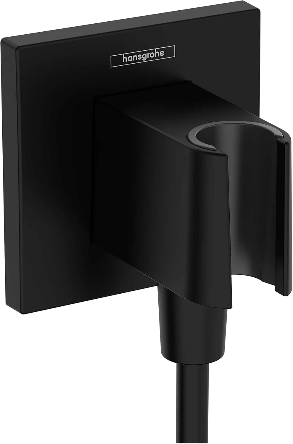 hansgrohe Handheld Shower Wall Outlet 1/2-inch Thread Connection in Matte Black, 26889671