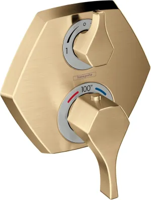 hansgrohe Locarno -Handle 7-inch Wide Thermostatic Shower Valve Trim in Brushed Bronze, 04821140