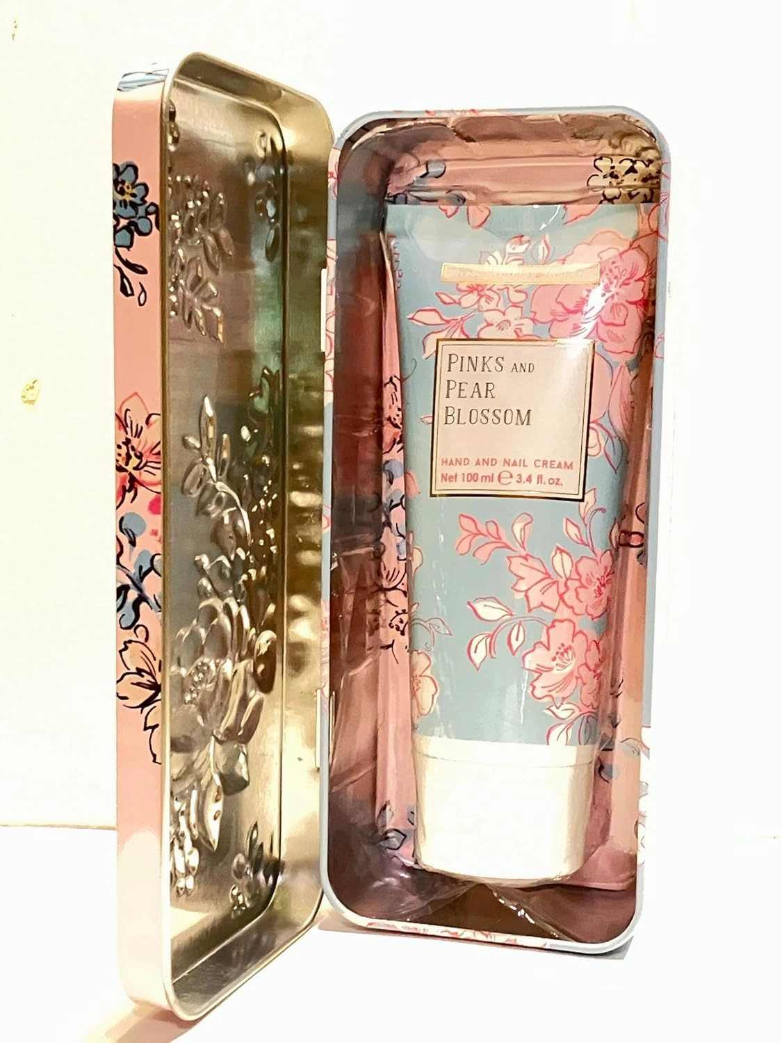 Heathcote & Ivory Pinks & Pear Blossom Hand & Nail Cream Tin 3.4oz