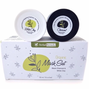 Herbal Remedy Organic Clay and Charcoal Mud Mask – 2 in 1 100% Natural Detox Hydrating and Cleansing Face Mask