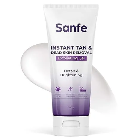 HN Instant Tan AND Dead Skin Removal Exfoliating Gel - Visibly Removes Tan | AHA Exfoliation in Minutes | Smooth & Bright Skin - [100GM] |.|