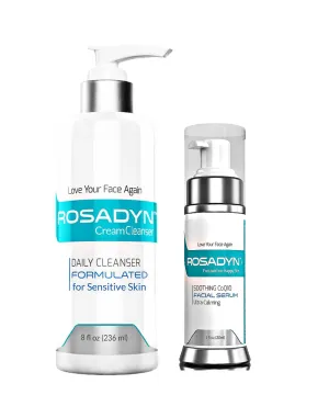 Honey Cream Cleanser and Face Serum | Rosacea Skin Care Products for Redness Relief | Gentle Treatment for Sensitive Skin | Formulated with Organic ingredients