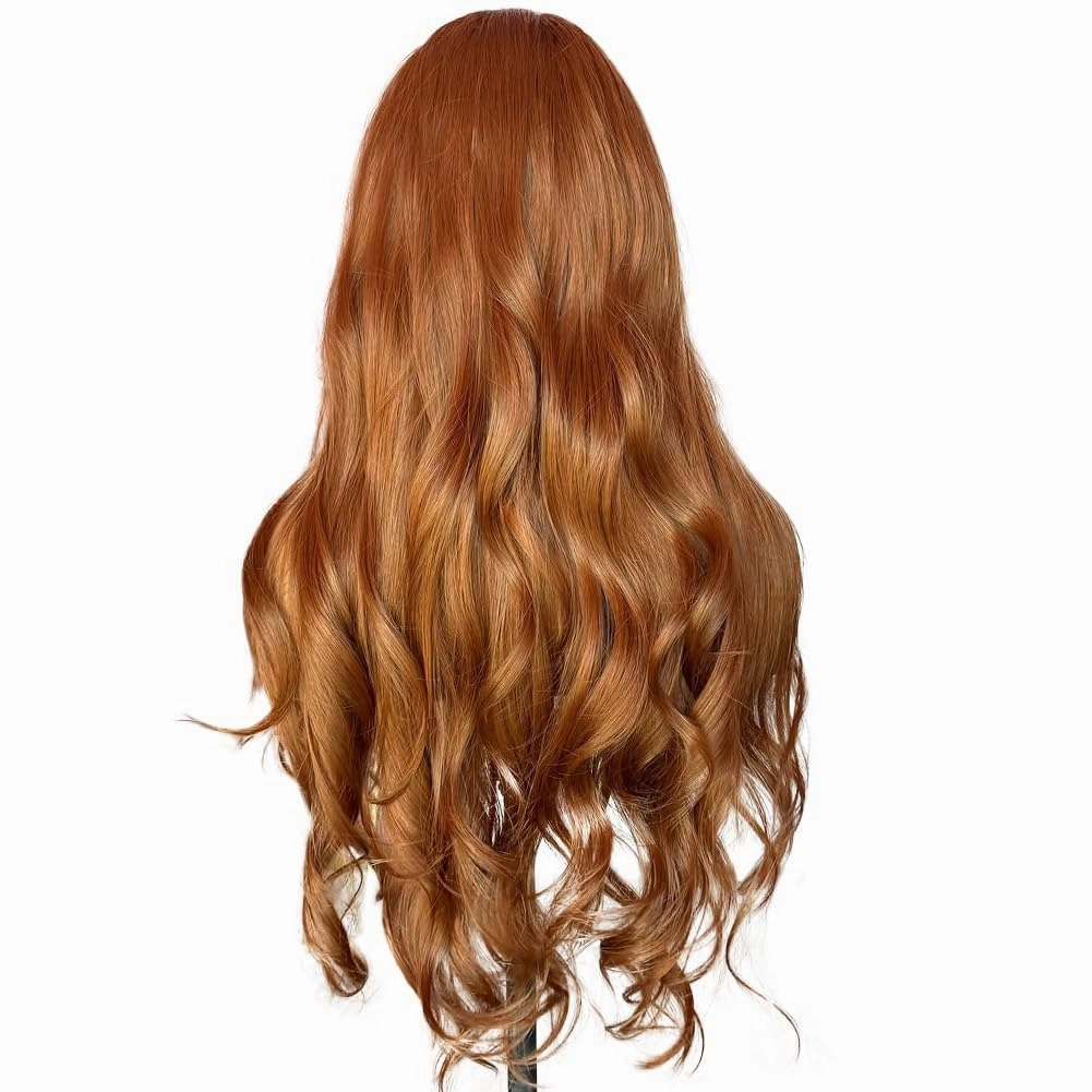 HOT STAR HD Lace Front Wigs Human Hair Ginger Color 28 Inch 13x6 HD Orange Body Wave Lace Frontal Wigs for Women 180% Density Pre Plucked Glueless Wig With Baby Hair