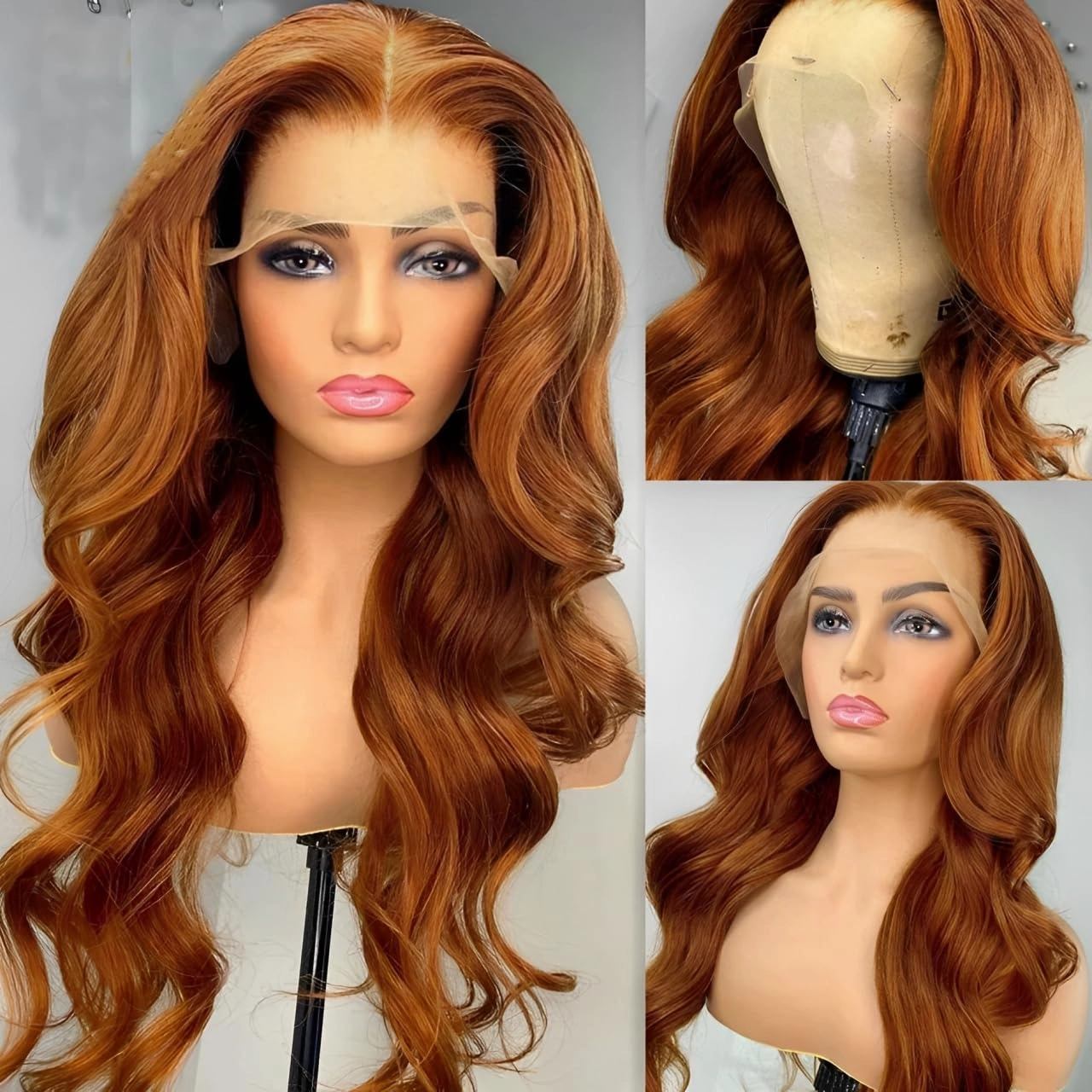 HOT STAR HD Lace Front Wigs Human Hair Ginger Color 28 Inch 13x6 HD Orange Body Wave Lace Frontal Wigs for Women 180% Density Pre Plucked Glueless Wig With Baby Hair
