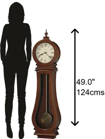 Howard Miller White Oak Wall Clock II,Wooden Touch Finish with Brass Finished Pendulum Bob - Quartz Dual Chime Movement, Antique Home Decor Timepiece for Dining Area, Living Room & Office