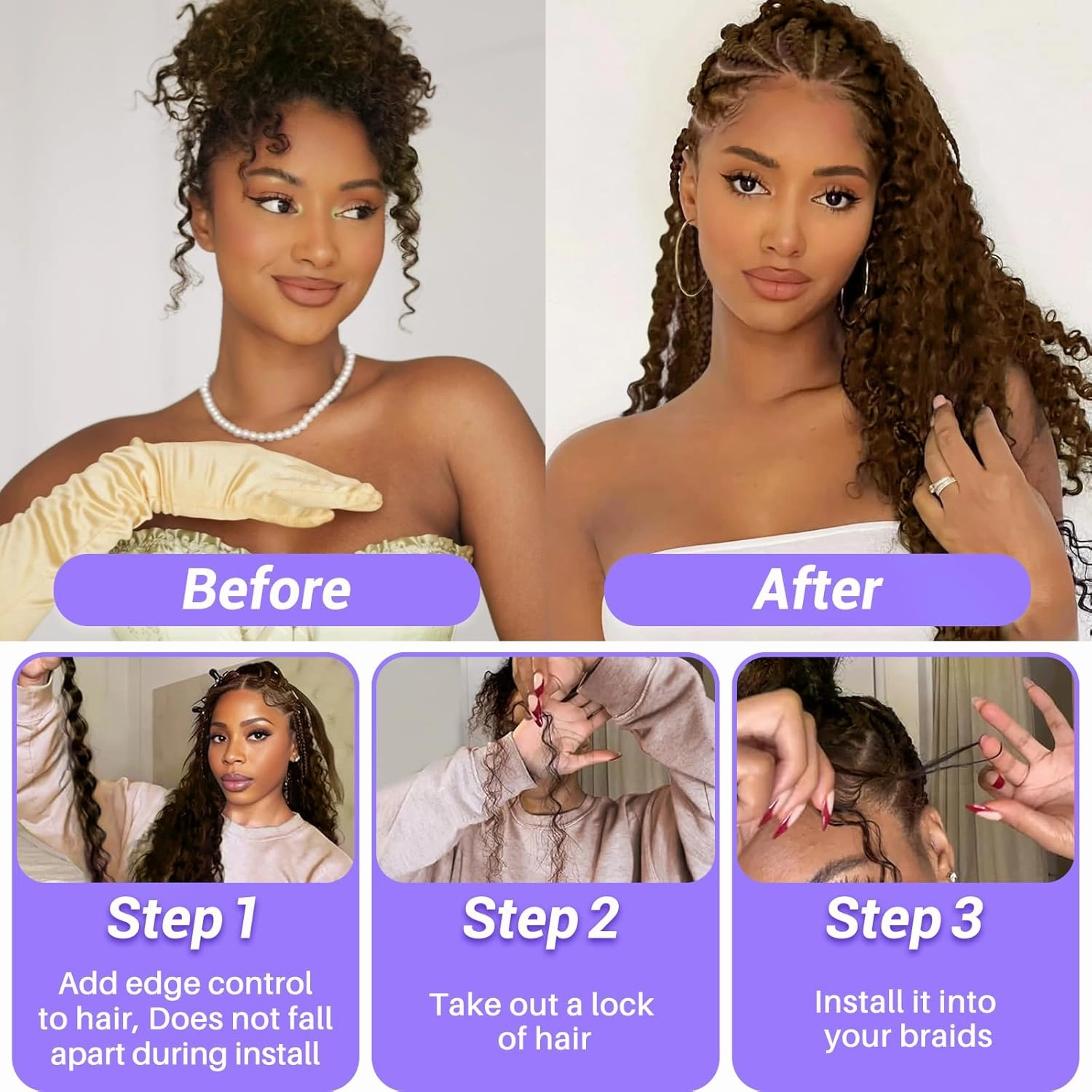 Human Braiding Hair for Boho Braids 110g Deep Wave Boho Bulk Human Hair for Braiding Knotless 12A Wet and Wavy Bohemian 3 No Weft Bundles/Pack Curly Braids Auburn Ginger 18 Inch