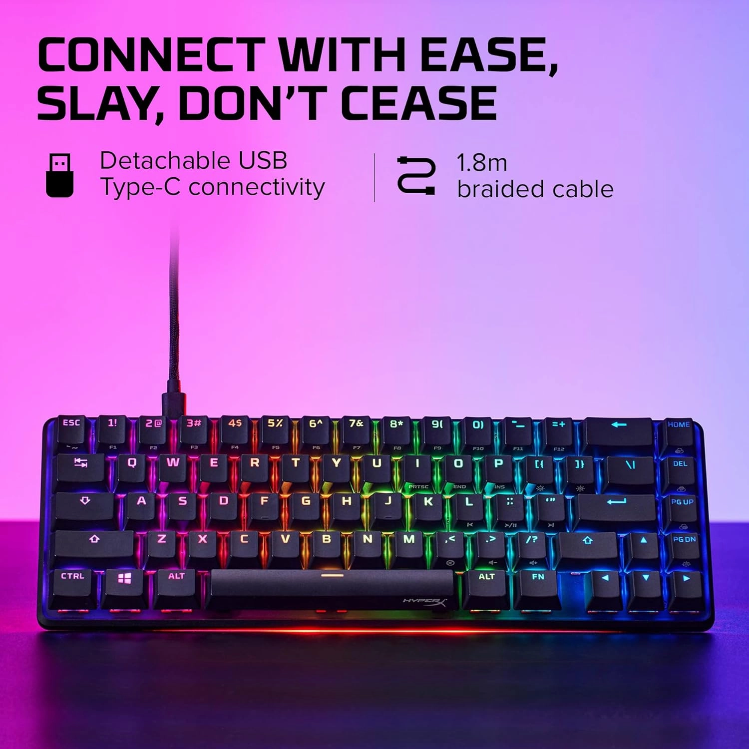 HyperX Alloy Origins 65 - Mechanical Gaming Keyboard – Compact 65% Form Factor - Tactile Aqua Switch - Double Shot PBT Keycaps - RGB LED Backlit - NGENUITY Software Compatible