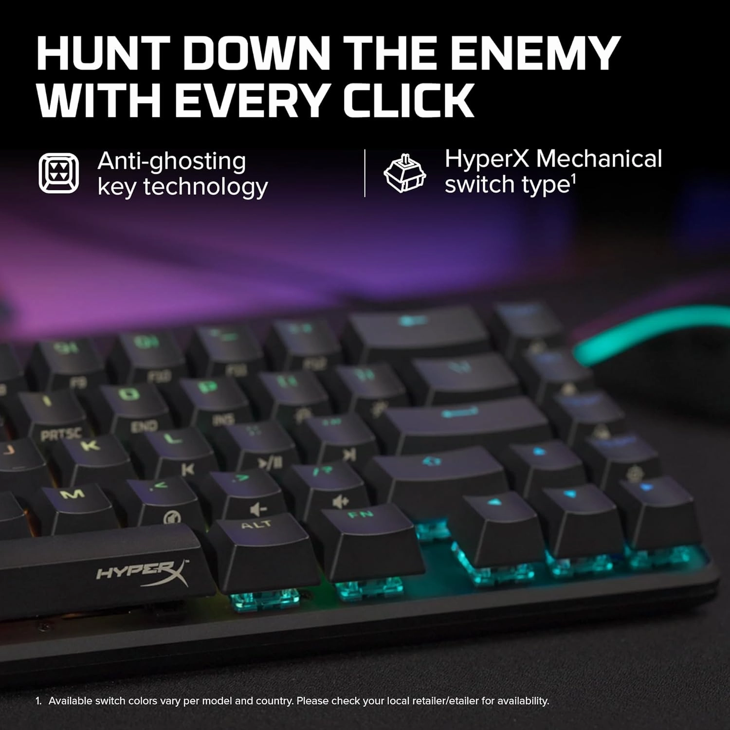 HyperX Alloy Origins 65 - Mechanical Gaming Keyboard – Compact 65% Form Factor - Tactile Aqua Switch - Double Shot PBT Keycaps - RGB LED Backlit - NGENUITY Software Compatible