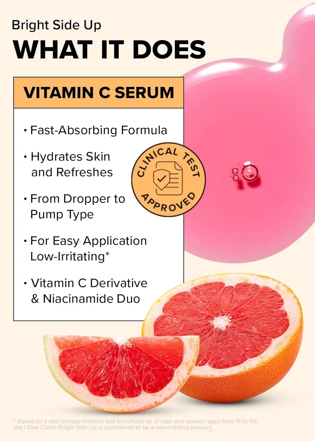 I DEW CARE Vitamin C Face Serum - Bright Side Up | Hydrating with Niacinamide, Korean Glass Skin Care, Facial Treatment, Non-irritating, Lightweight, Exfoliating, 1.01 FL Oz