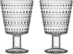 iittala 1051133 Kastehelmi tumbler Universal Glass Pair, Set of 2, Clear, Approx. φ3.3 x H5.1 inches (85 x 130 mm)