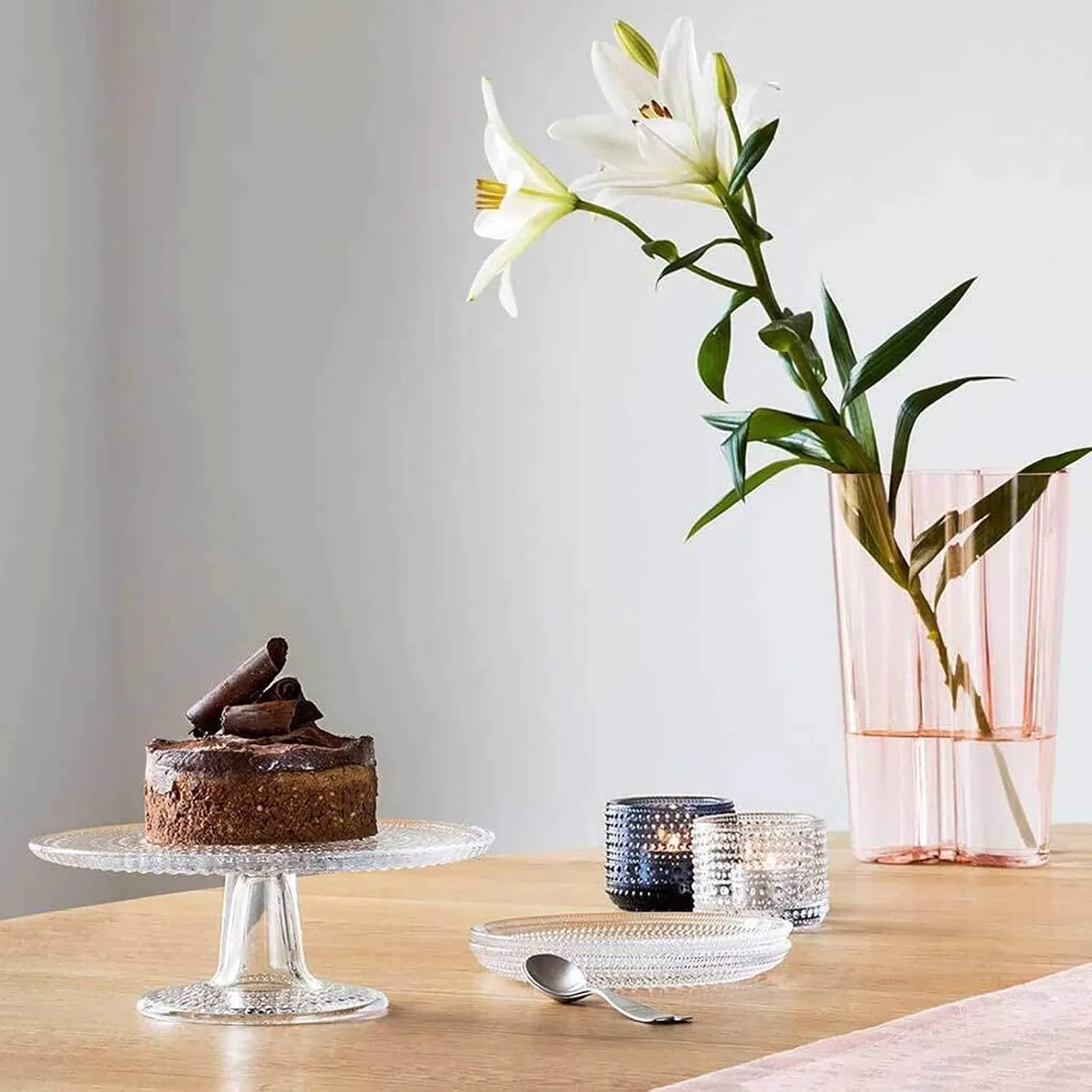 Iittala Kastehelmi 1019580 Cake Stand, 9.4 inches (24 cm), Clear