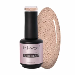 IN.HYPE Rubber Base Gel - Light-Reflective/Flash Shimmer Glitter. Soak off. UV/LED Curable (Gold)