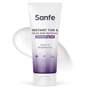 Instant Tan AND Dead Skin Removal Exfoliating Gel - Visibly Removes Tan | AHA Exfoliation in Minutes | Smooth & Bright Skin - [100GM]