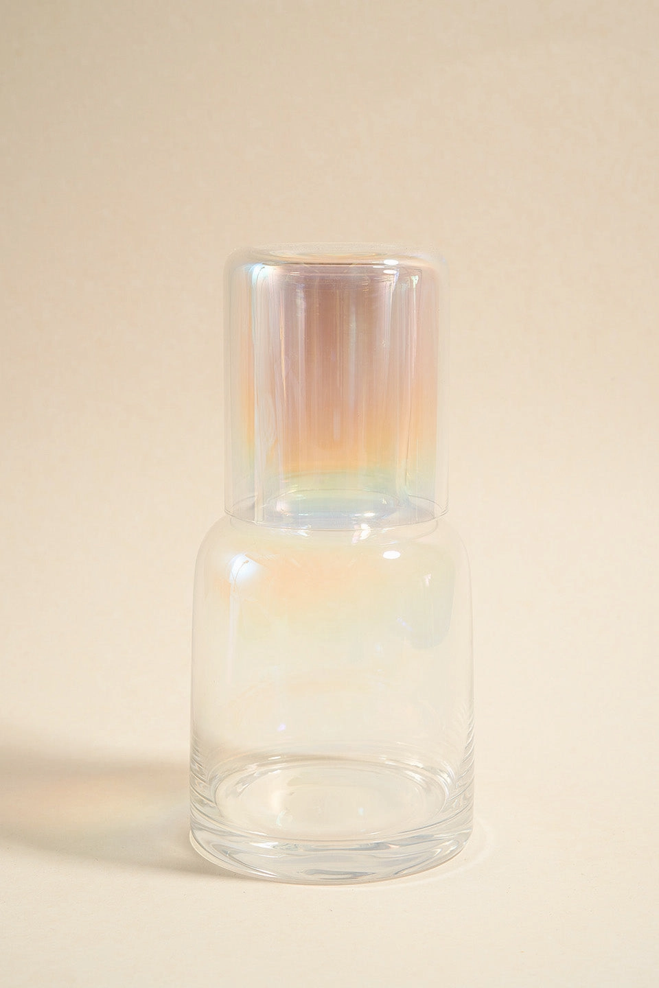 Iridescent Carafe with Drinking Glass