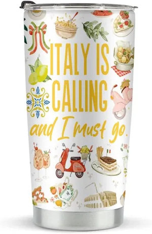 Italy Travel Gift Tumbler Italy Lover Gifts Italy Souvenir Gifts Italy Themed Gifts for Italy Traveller Women Friends Girls Trip Gifts Bachelorette Party Favors Stainless Steel Purple Tumblers 20oz