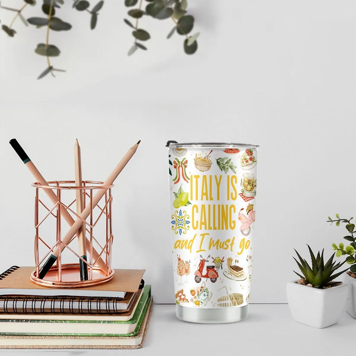 Italy Travel Gift Tumbler Italy Lover Gifts Italy Souvenir Gifts Italy Themed Gifts for Italy Traveller Women Friends Girls Trip Gifts Bachelorette Party Favors Stainless Steel Purple Tumblers 20oz