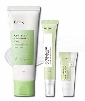 IUNIK Centella Calming Gel Cream & Acne Spot Cream w/AHA BHA PHA Salicylic Acid Niacinamide Tea Tree Oil-Free Blemish Pimple Care Lightweight for All Skin Types Korean Skincare
