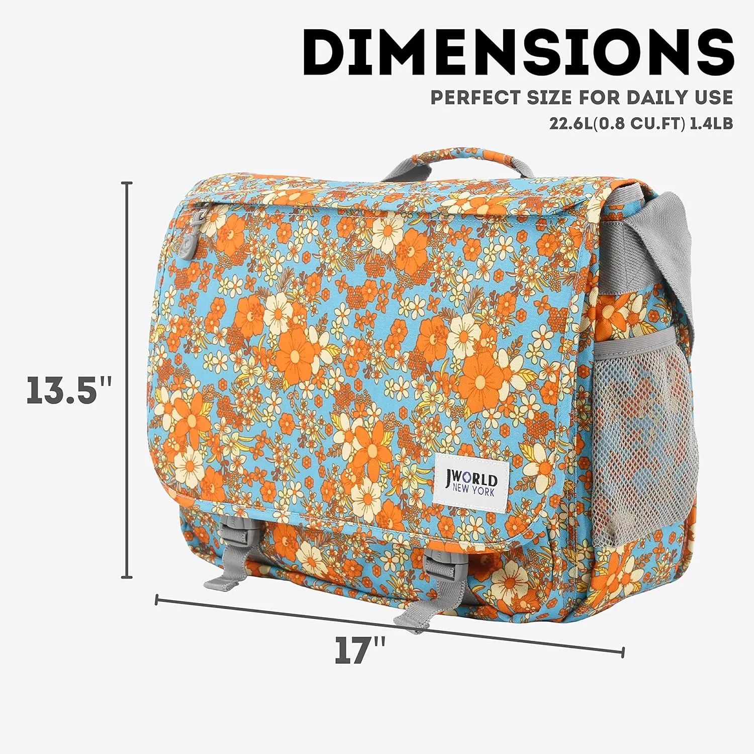 J World New York Thomas Laptop Messenger Bag for Women & Men. Kids Computer Bookbag