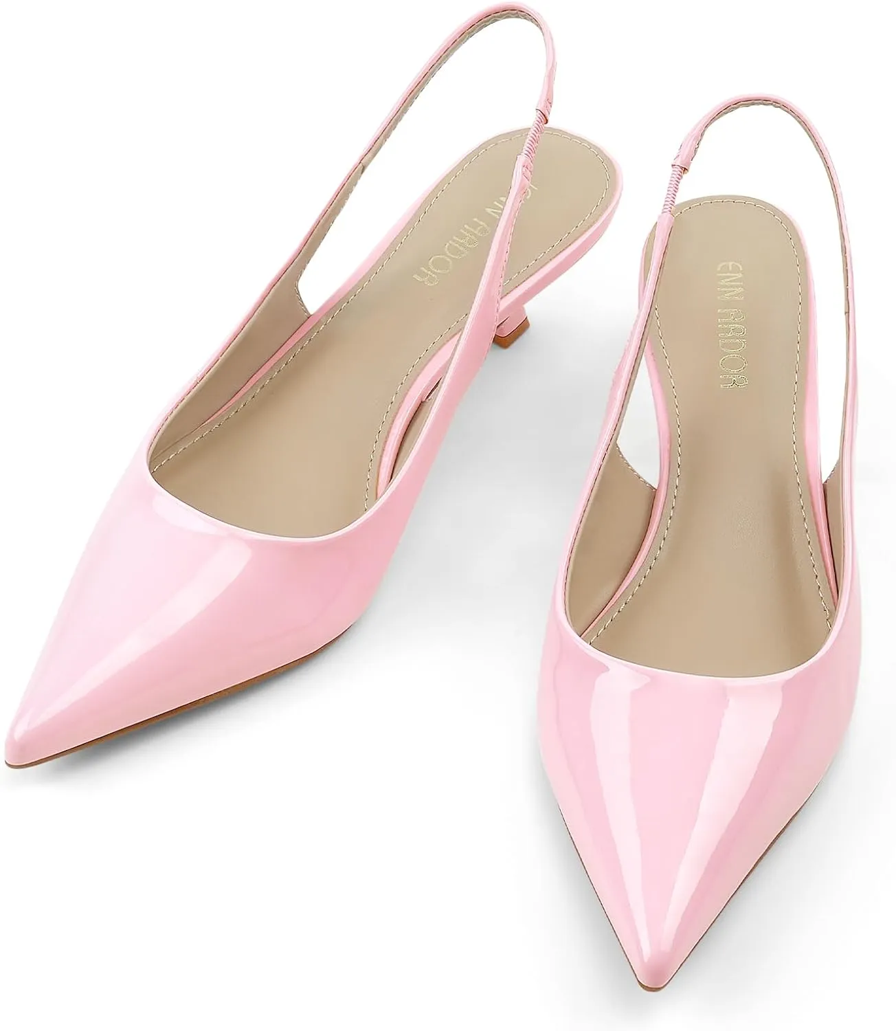 JENN ARDOR Slingback Heels for Women Low Heels Dress Shoes Kitten Pumps Dressy Heeled Sandals Wide Width Fashion Casual Shoes