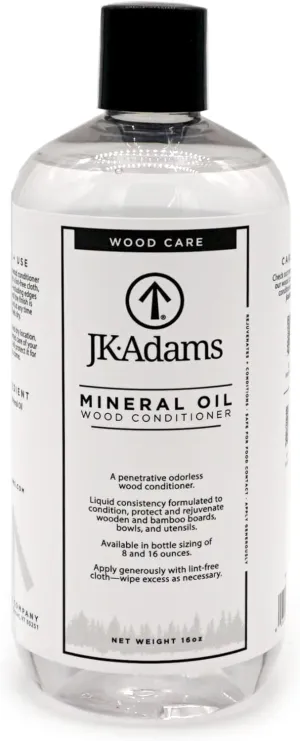 J.K. Adams Cutting Board Butcher Block Care Mineral Oil 16 oz Wood Conditioner Cream, Clear