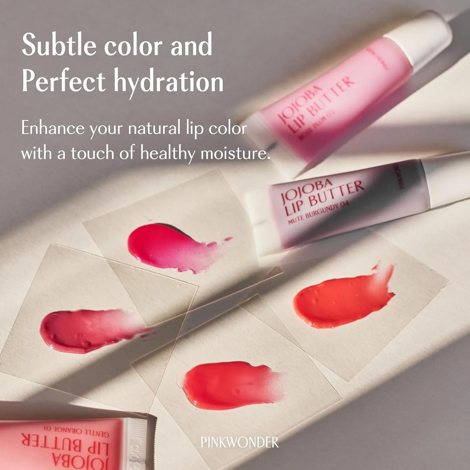 Jojoba Lip Butter (02 Bright Coral) | Hydrating Lip Balm with Organic Jojoba Oil | Non-Sticky Lip Gloss for Dark Lips | Korean Lip Balm
