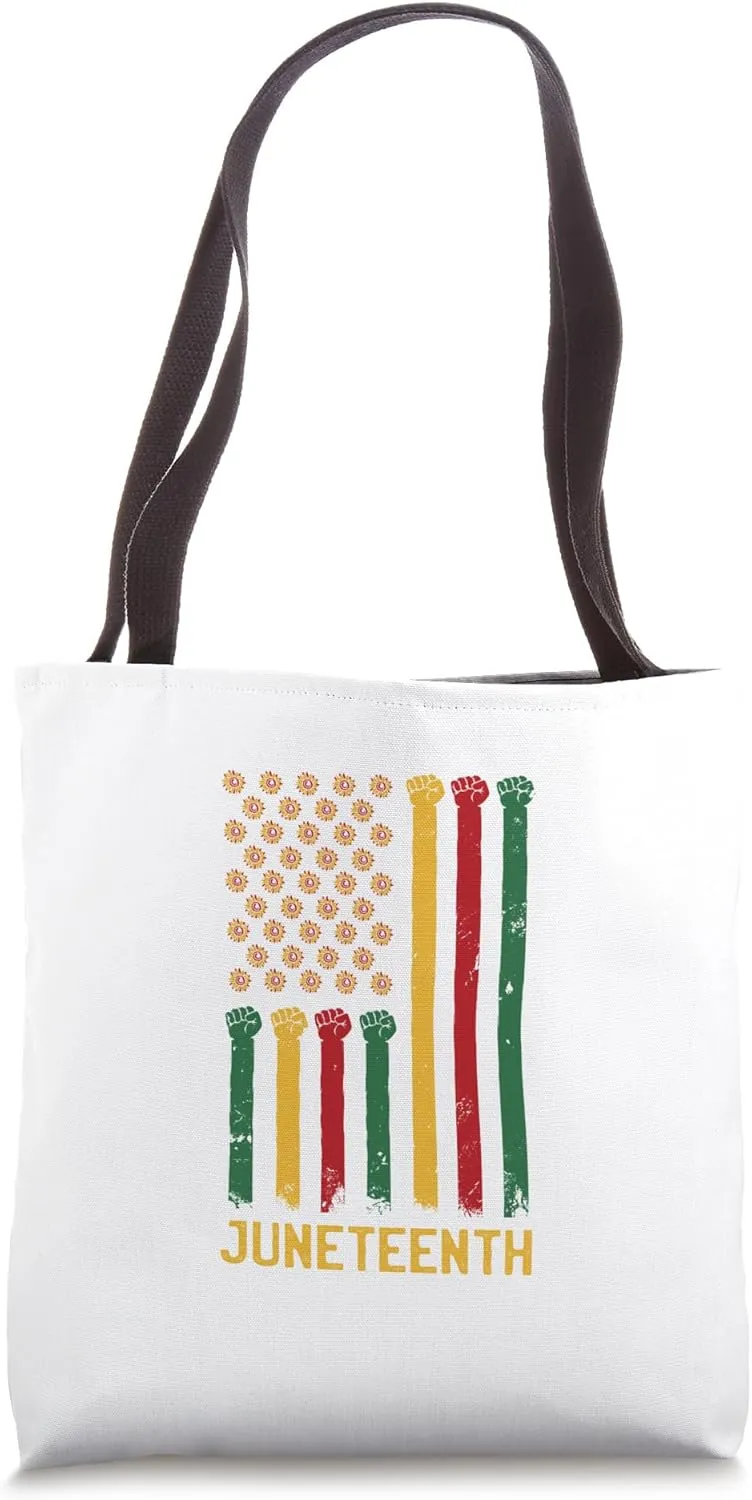 Juneteenth Freedom Flag – Pan-African Pride Fist Design Tote Bag