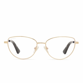 KERI - GOLD/TORTOISE   CLEAR GLASSES
