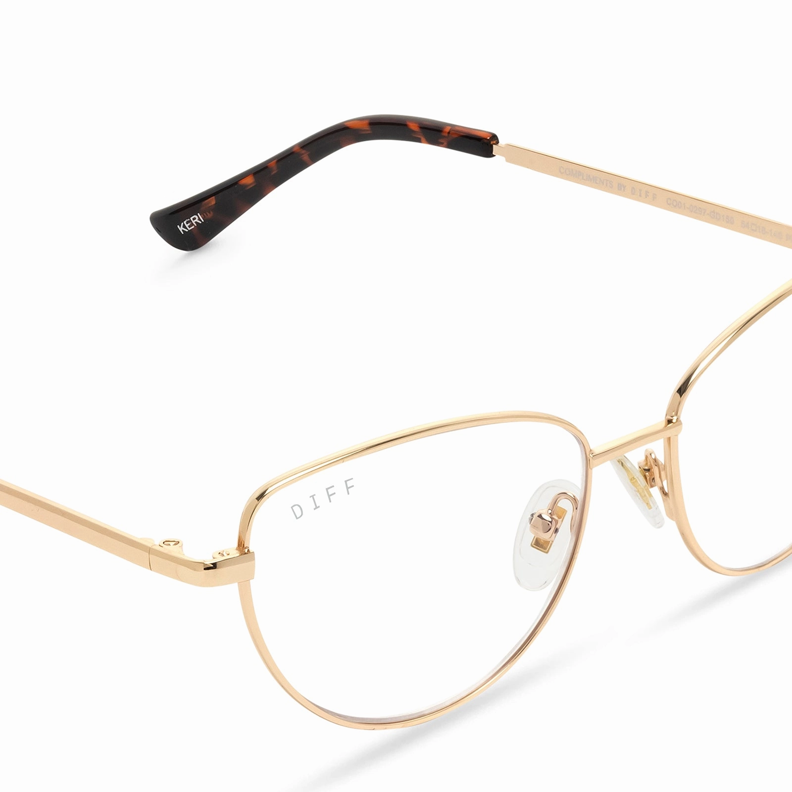 KERI - GOLD/TORTOISE   CLEAR GLASSES