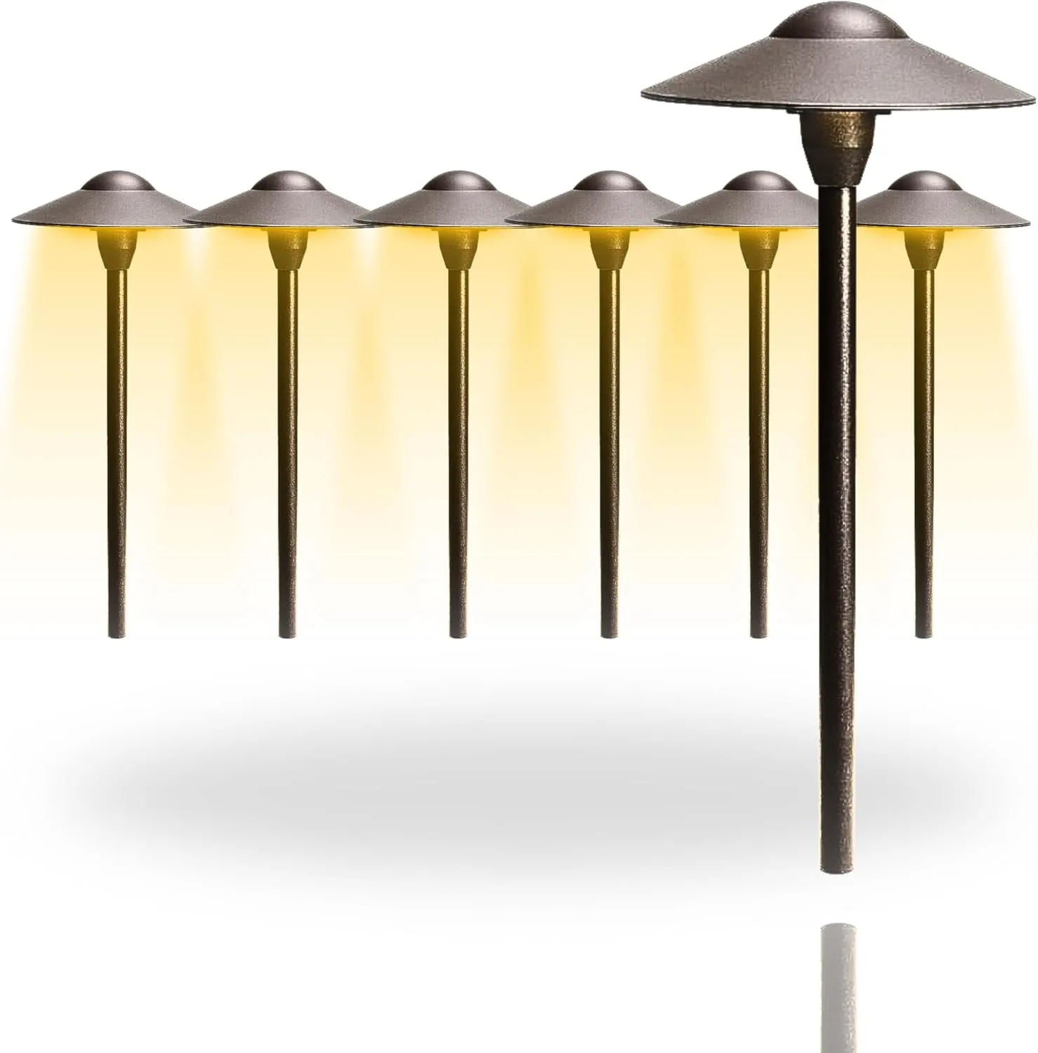 Kicher Landscape Path Lighting Fixture 15310AZT, 16.25 W,12 Volt,8.25" W x 21" H x 8.25" L, T5 Wedge Architectural Bronze,Sidewalks,Pathways,Lawn,Condo,Hotel,Home,Corporate (6 Pack)