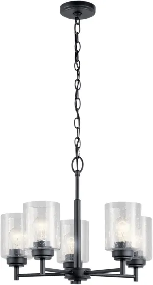 Kichler 44030BK Winslow Pendant, 5-Light 375 Total Watts, Black