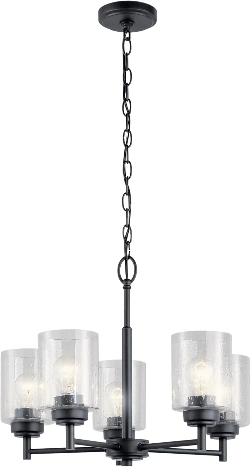 Kichler 44030BK Winslow Pendant, 5-Light 375 Total Watts, Black