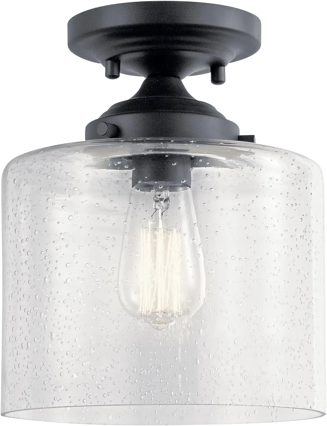 Kichler 44033BK Winslow Semi Flush, 1-Light 75 Watts, Black
