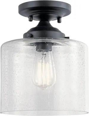 Kichler 44033BK Winslow Semi Flush, 1-Light 75 Watts, Black