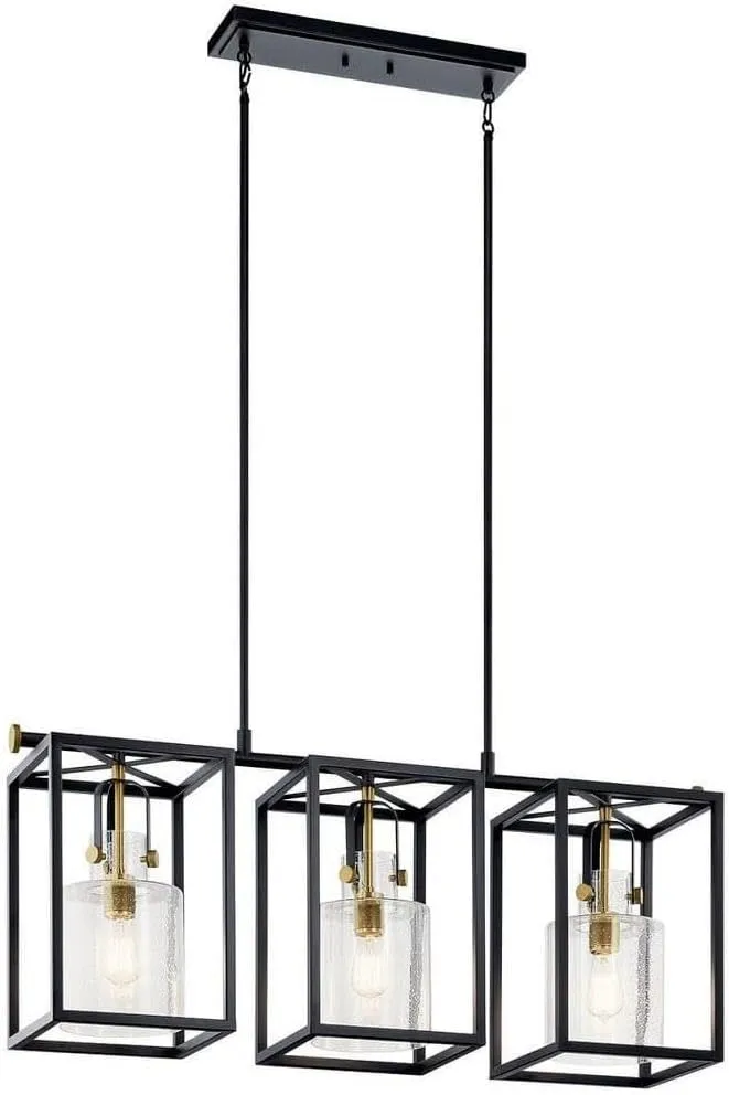 Kichler Kitner 3 Light Chandelier in Natural Brass
