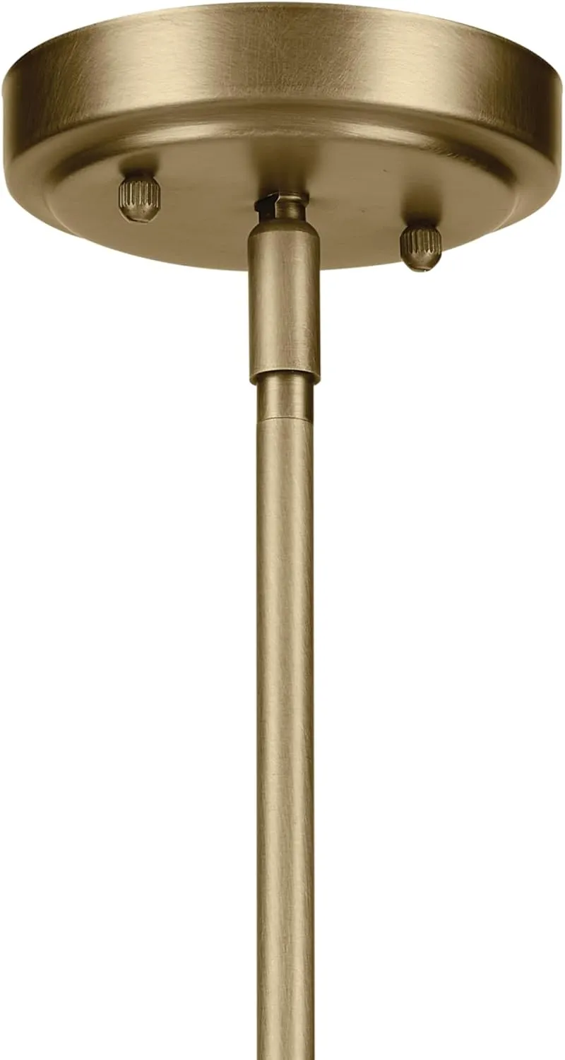 KICHLER Winslow 7.5" 1-Light Mini Pendant Light with Clear Seeded Glass in Natural Brass for Kitchen, Bar, Laundry Sink, Bar Island (7.5" x 4.25"), 44032NBR