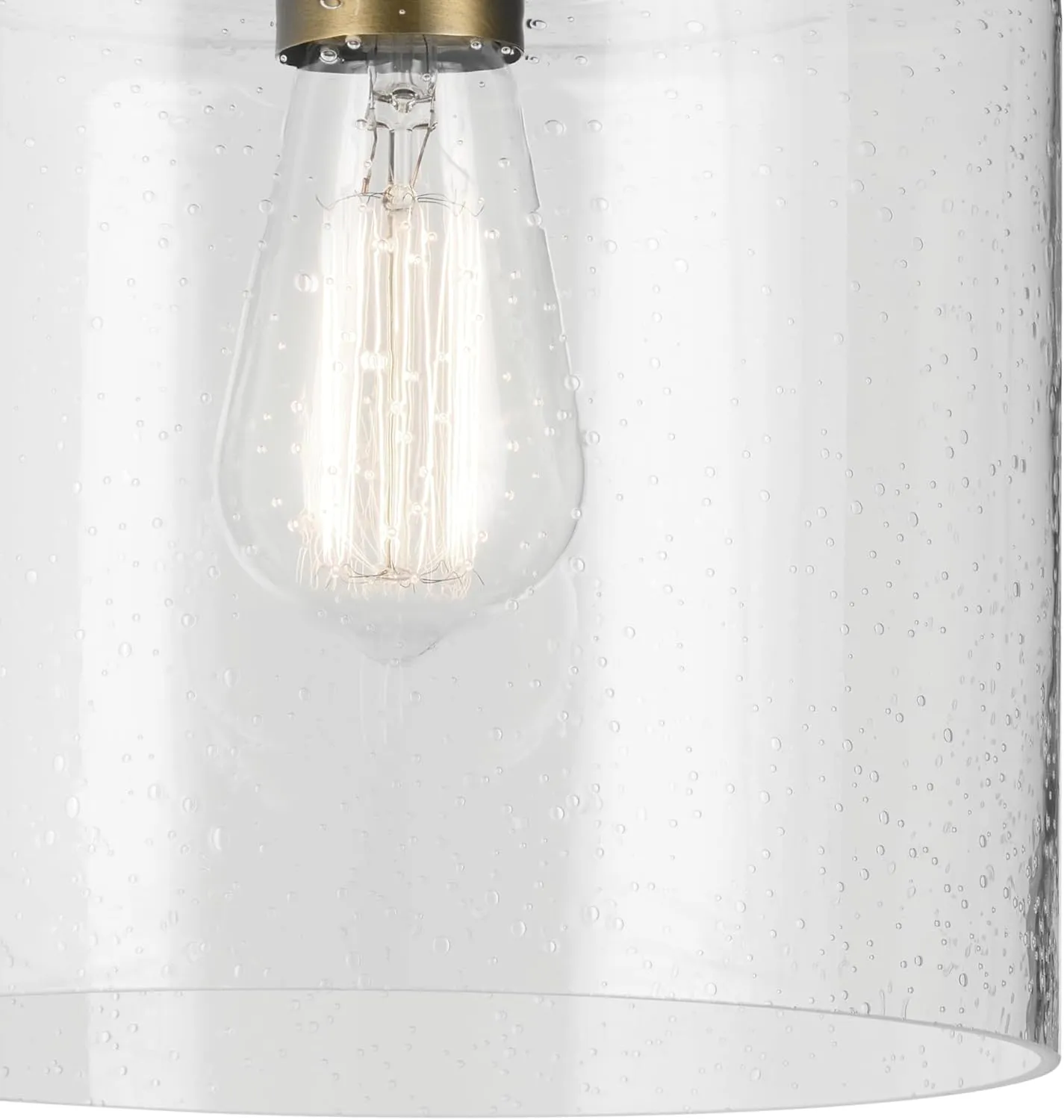 KICHLER Winslow 8.5" 1-Light Semi Flush with Clear Seeded Glass in Natural Brass for Secondary Entrances, Transition Areas, Bedroom, or Office (10.75" x 8.5"), 44033NBR