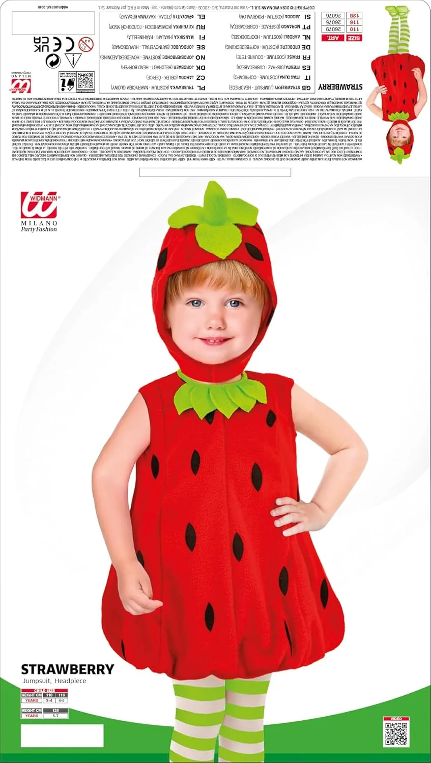 Kinderkostüm Erdbeere Unisex Adult Children's Costume Strawberry (1-Pack)